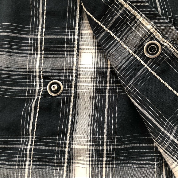 Distillery Plaid Pearl Snap Front Shirt Embellished Detail Unisex - Picture 11 of 12